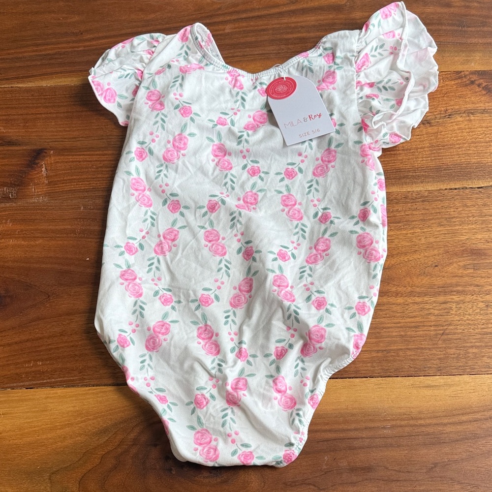 Mila & Rose Pink Floral Baby Bodysuit